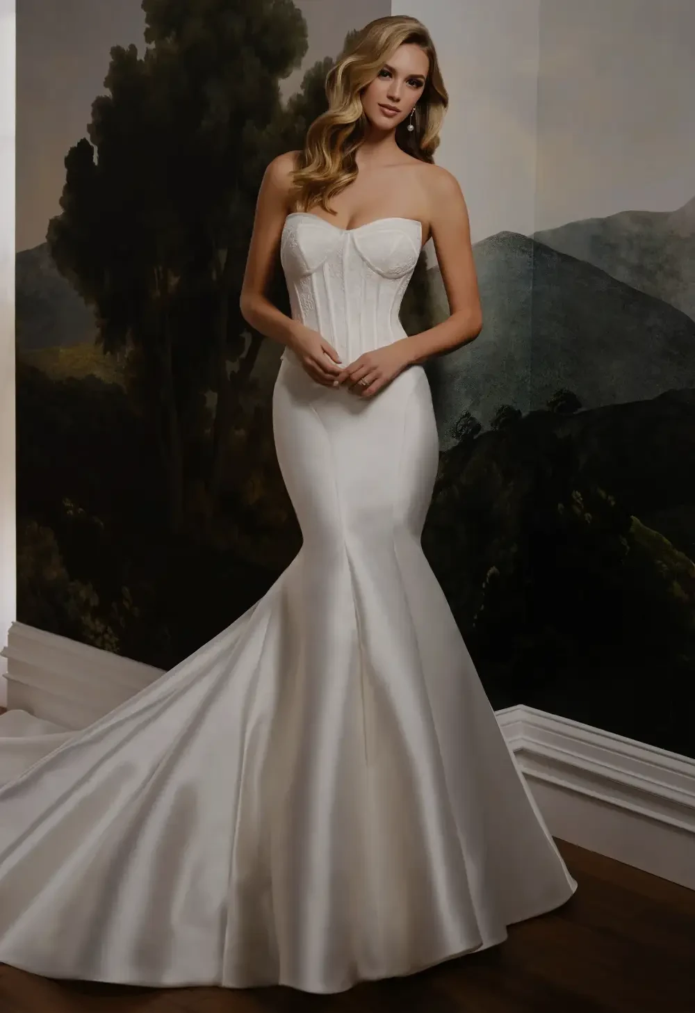 model in a Martin Thornburg dress