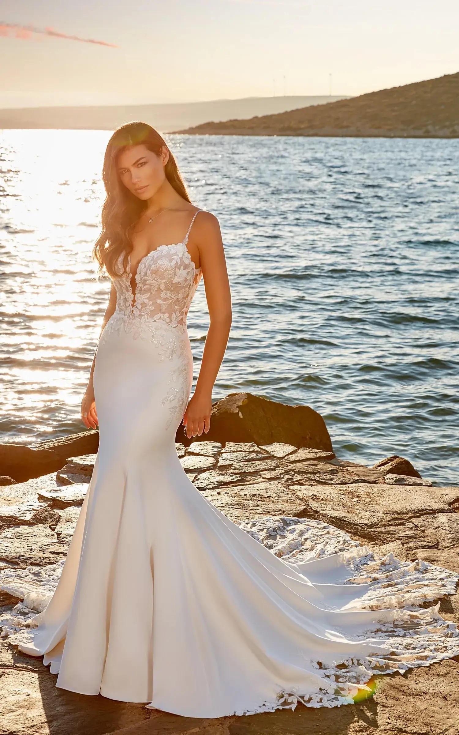 Brunette in an Eddy K wedding dress